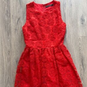 Zara Red Lace Mini Dress
